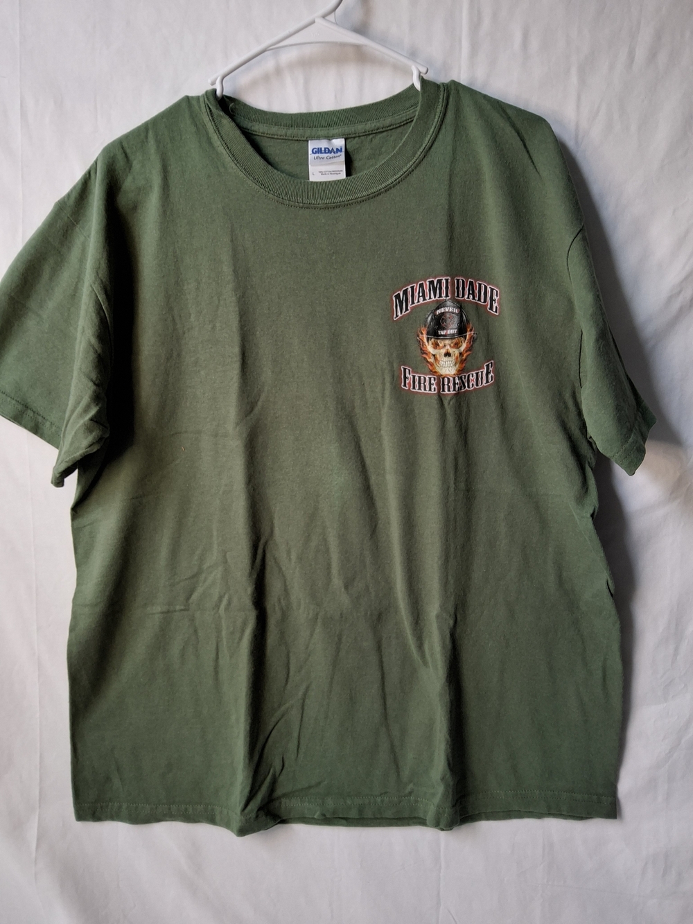 Gildan Olive Green Miami Dade Fire Rescue Graphic Tee